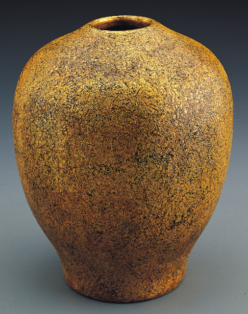 木胎系紋金色花瓶