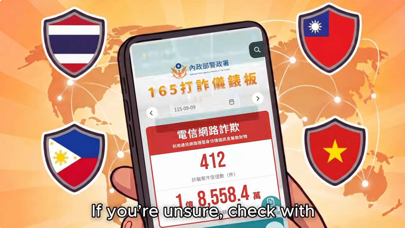 遇到可疑事物，可以查詢165打詐議錶板