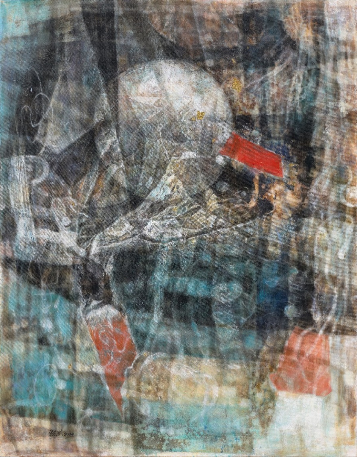 When the Moon is Full depicts a warm and profound night scene, evoking beautiful memories of childhood reunions